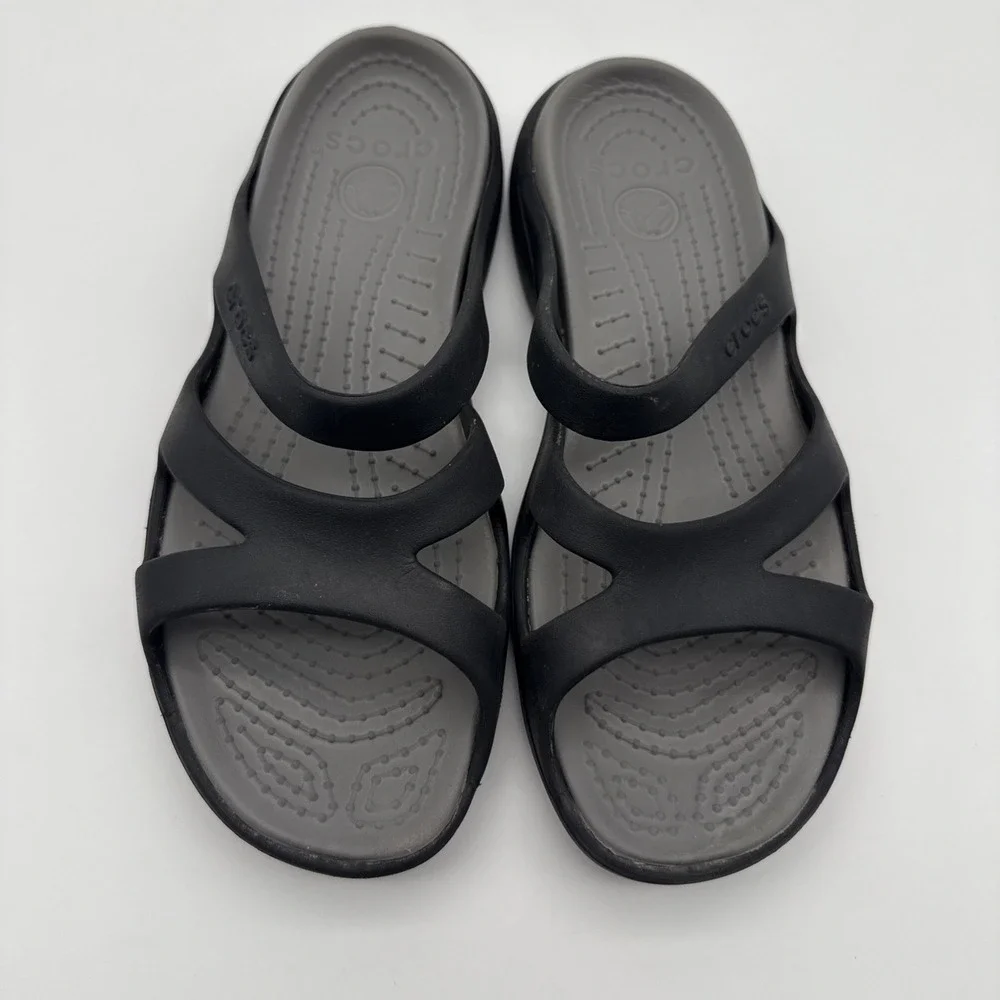 Crocs Meleen Slip On Slide Sandals Black Women's 10 Outdoor Comfort Beach